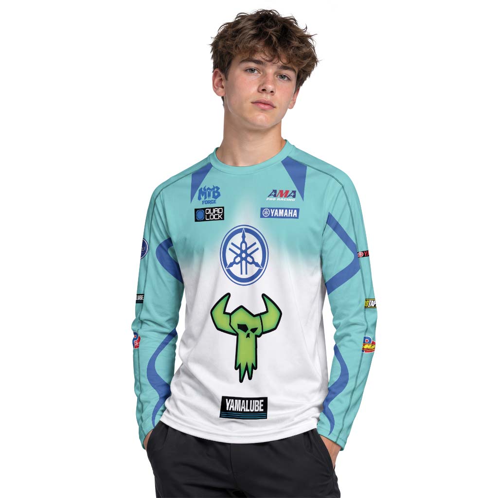 Haiden Deegan Yamaha 1W Aqua Blue White Youth Long Sleeve Motocross Jersey – Girl Lifestyle View