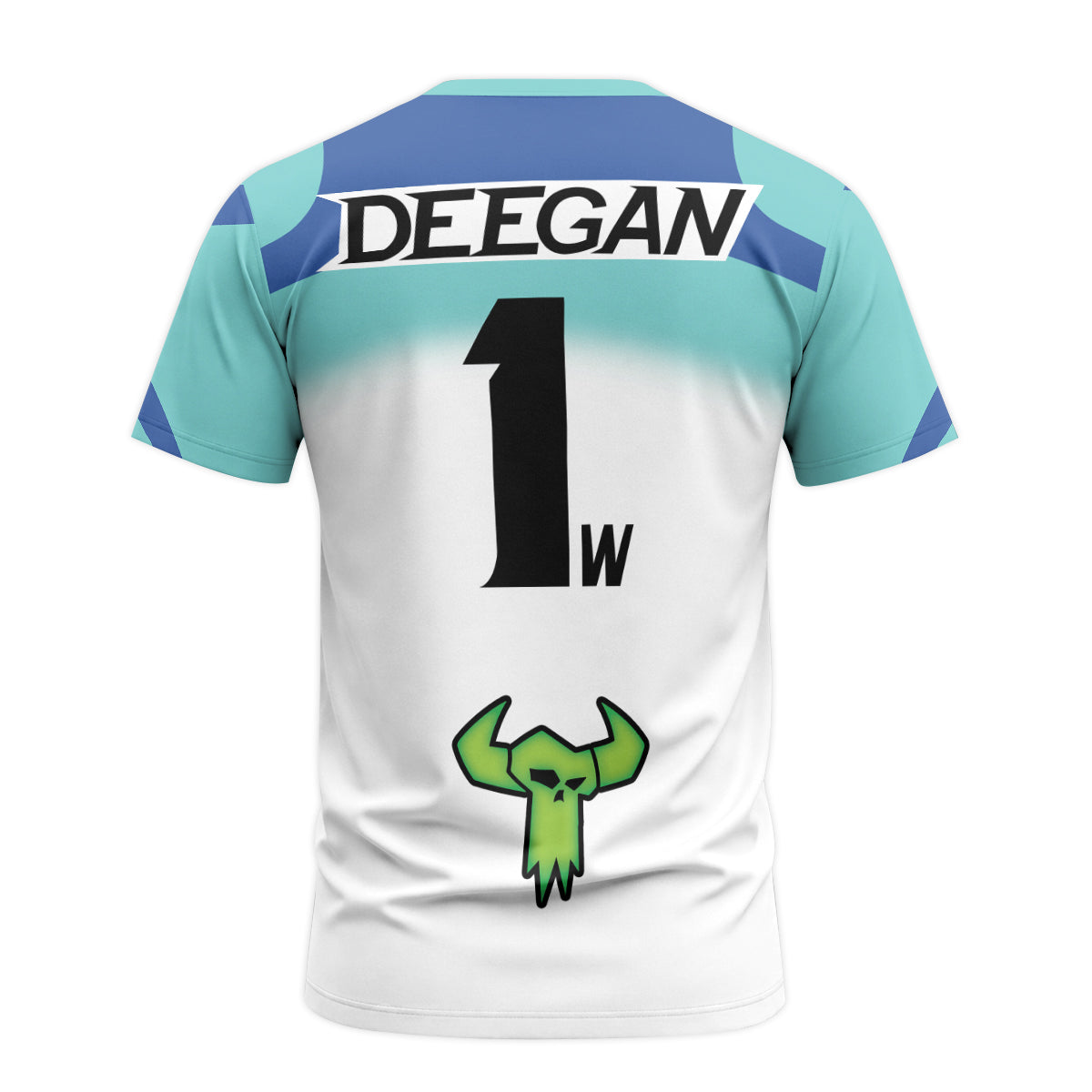 Haiden Deegan Yamaha 1W Aqua Blue White Youth Short Sleeve Motocross Jersey – Back View Mockup