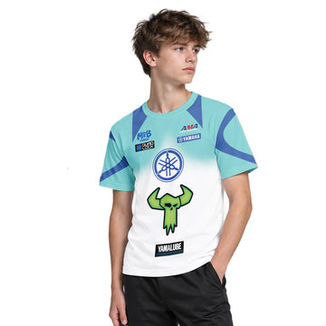 Haiden Deegan Yamaha 1W Aqua Blue White Youth Short Sleeve Motocross Jersey – Boy Lifestyle View