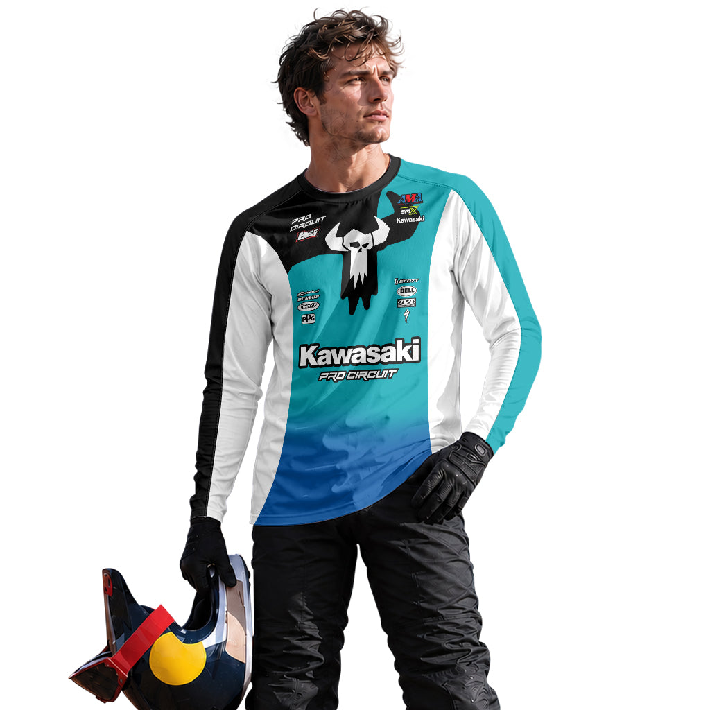 Hammaker 56 Kawasaki Pro Circuit Long Sleeve Motocross Jersey – Lifestyle View