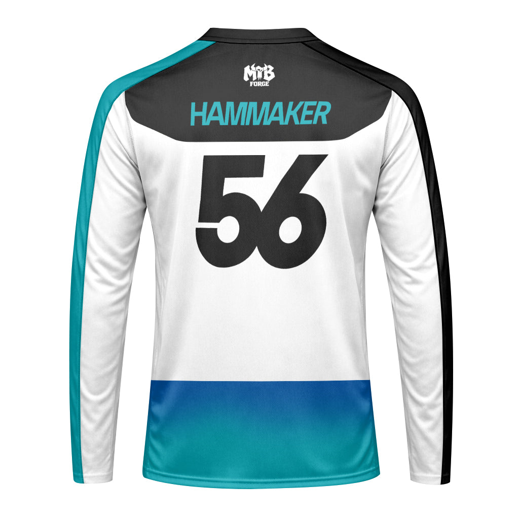 Hammaker 56 Kawasaki Pro Circuit Long Sleeve Motocross Jersey – Front View Mockup