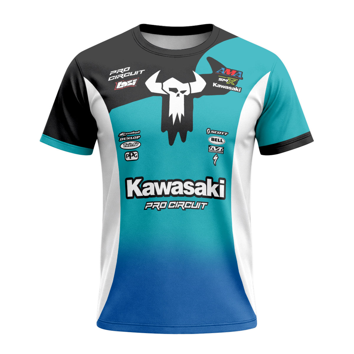 Hammaker 56 Kawasaki Pro Circuit Short Sleeve Motocross Jersey – Front View Mockup