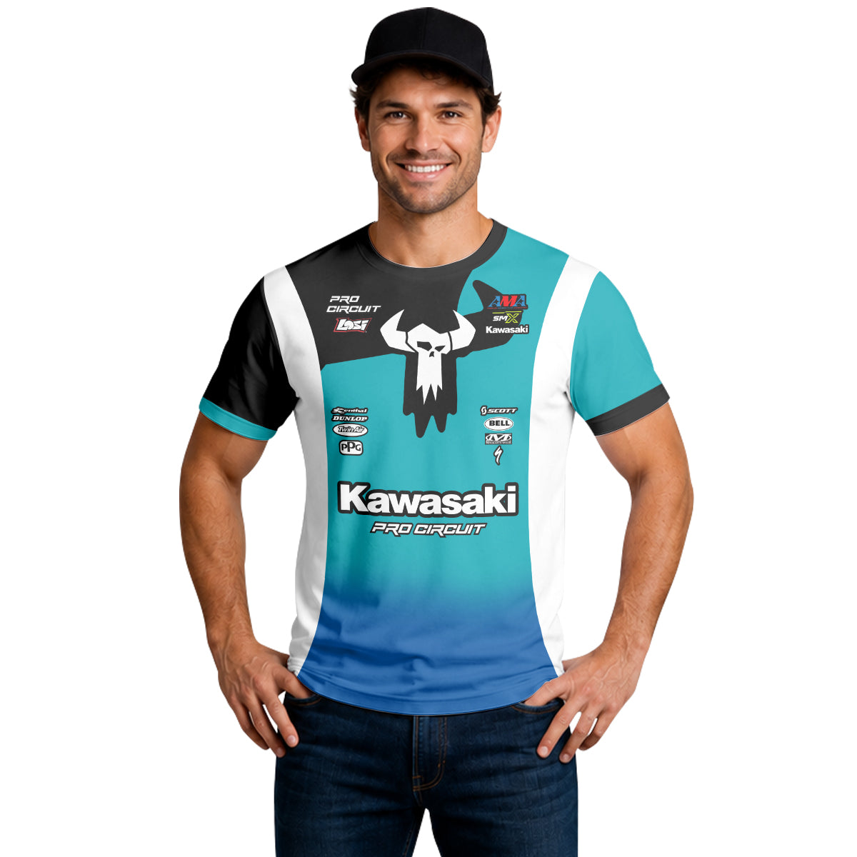 Hammaker 56 Kawasaki Pro Circuit Short Sleeve Motocross Jersey – Lifestyle View