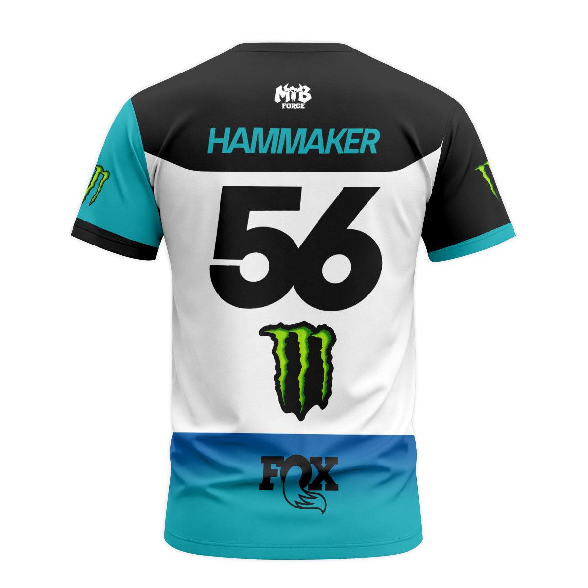 Hammaker 56 Monster Energy Kawasaki Pro Circuit Short Sleeve Motocross Jersey - back view mockup