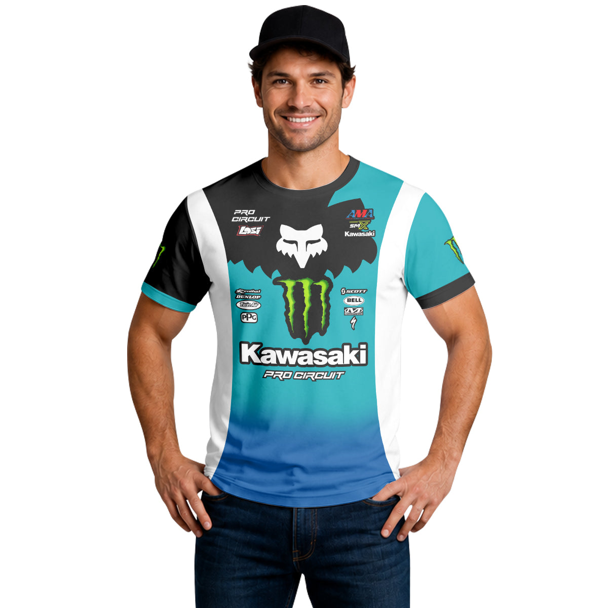 Hammaker 56 Monster Energy Kawasaki Pro Circuit Short Sleeve Motocross Jersey - lifestyle view