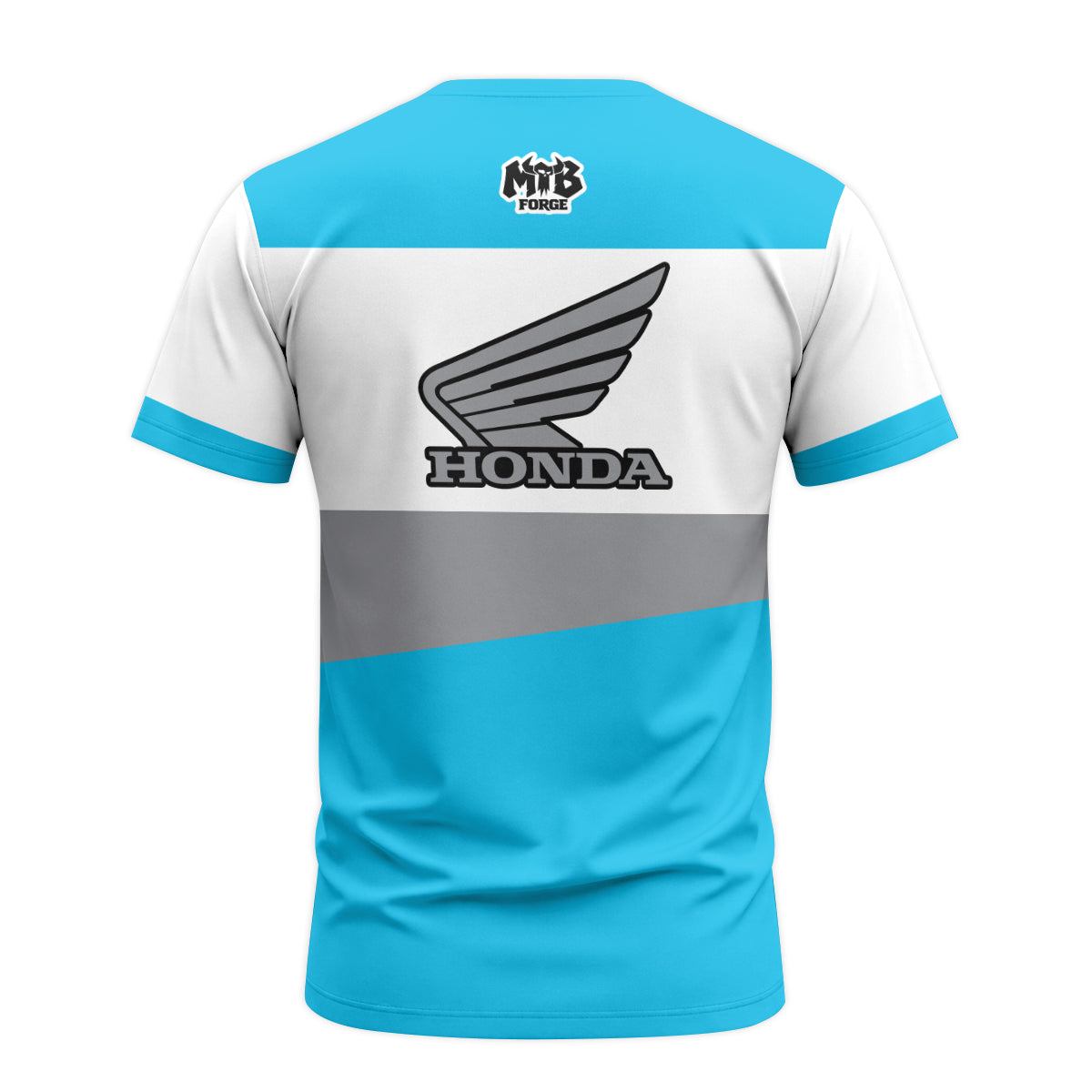 Honda Answer Trix-Z Retro Blue Short Sleeve Motocross Jersey – Back View Mockup