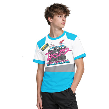 Honda Answer Trix-Z Retro Blue Youth Short Sleeve Motocross Jersey – Boy Lifestyle View