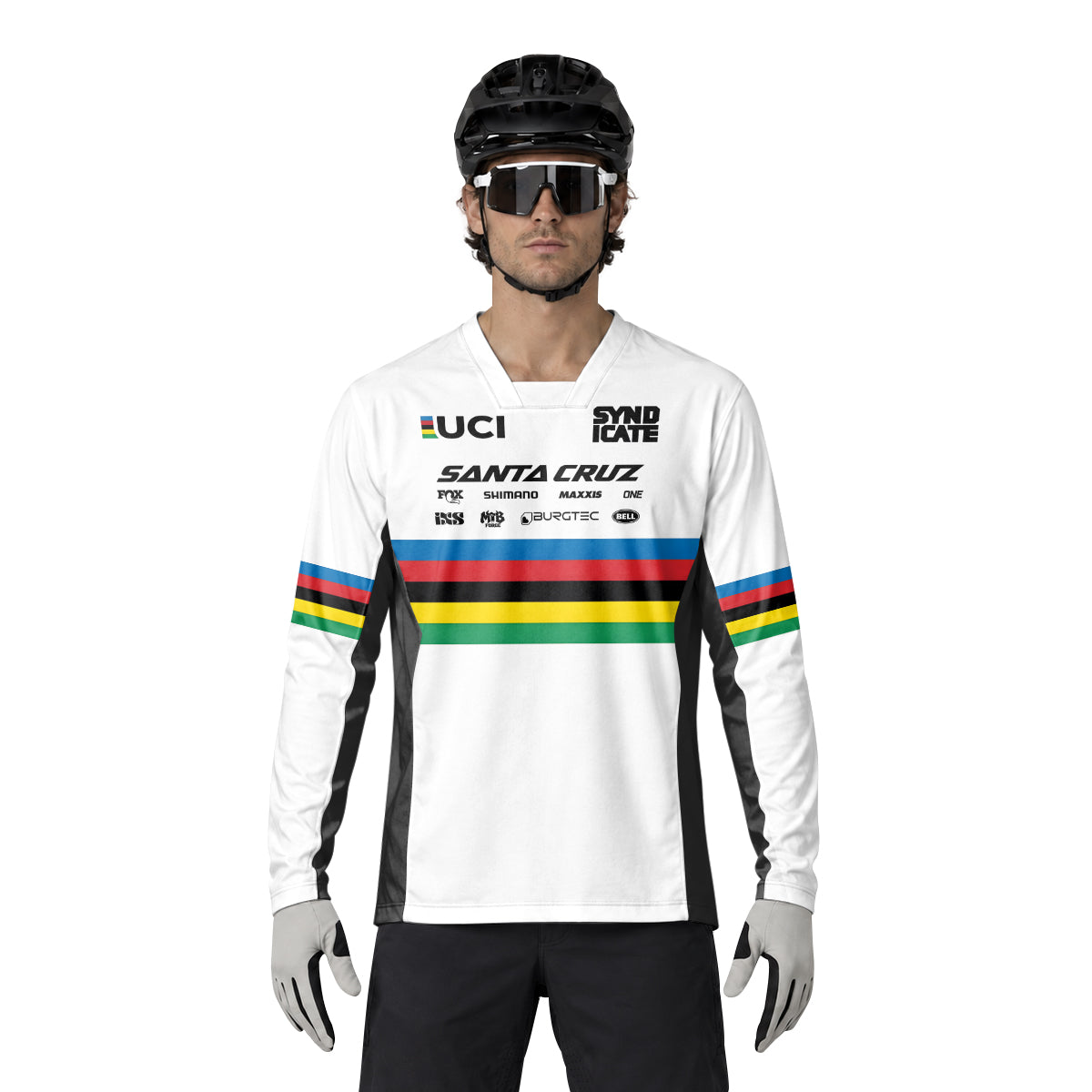 Jackson Goldstone Santa Cruz World Champion Downhill Heavyweight Long Sleeve Mountain Bike Jersey – Lifestyle View