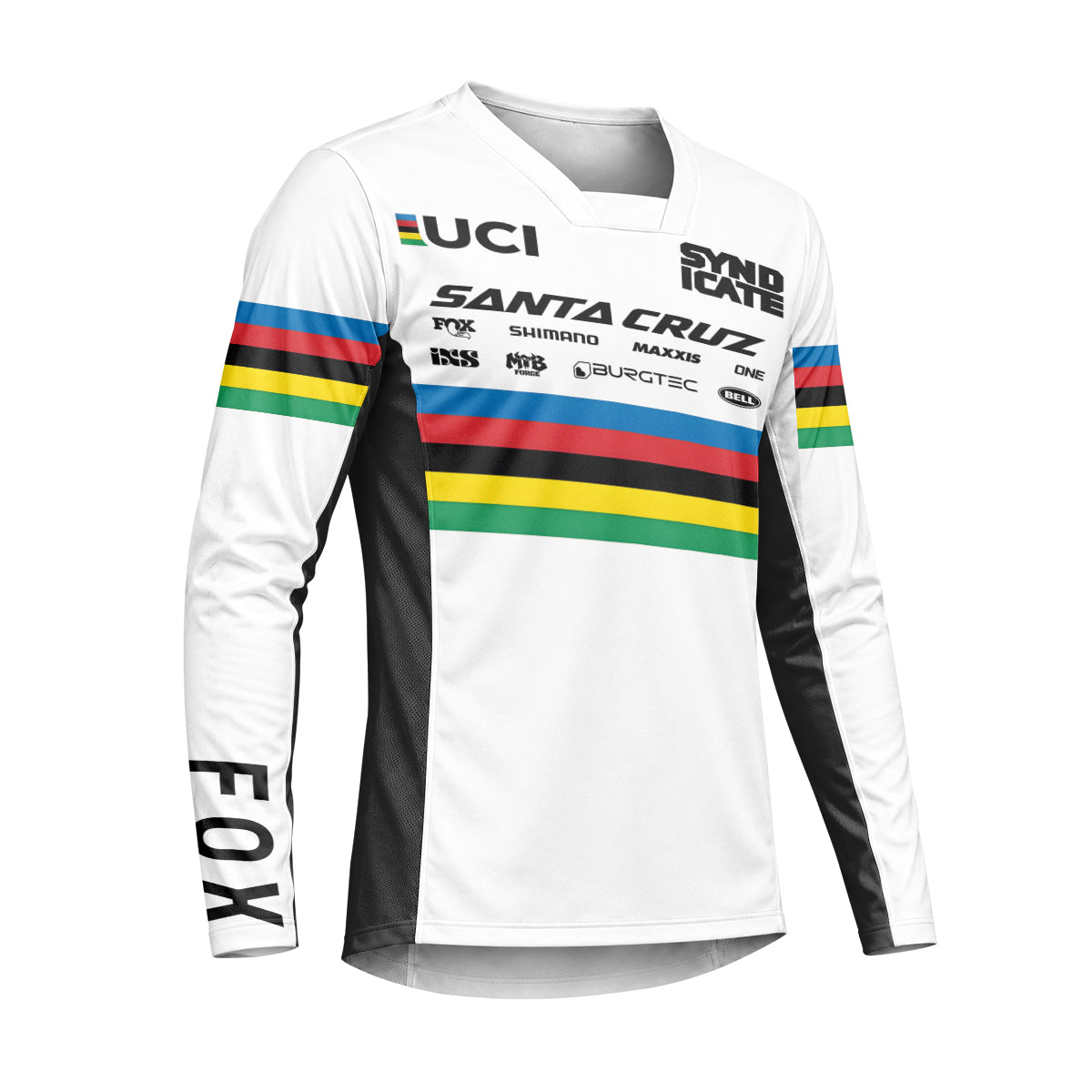 Jackson Goldstone Santa Cruz World Champion Downhill Heavyweight Long Sleeve Mountain Bike Jersey – Right Side View Mockup