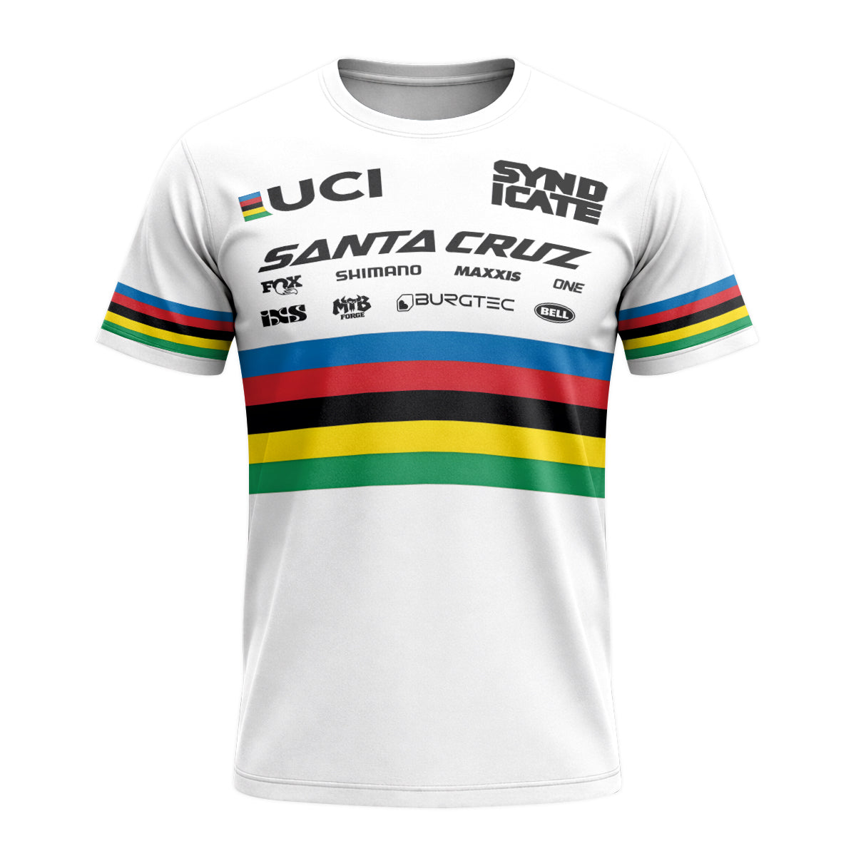 Jackson Goldstone Santa Cruz World Champion Downhill Short Sleeve Mountain Bike Jersey – Front View Mockup
