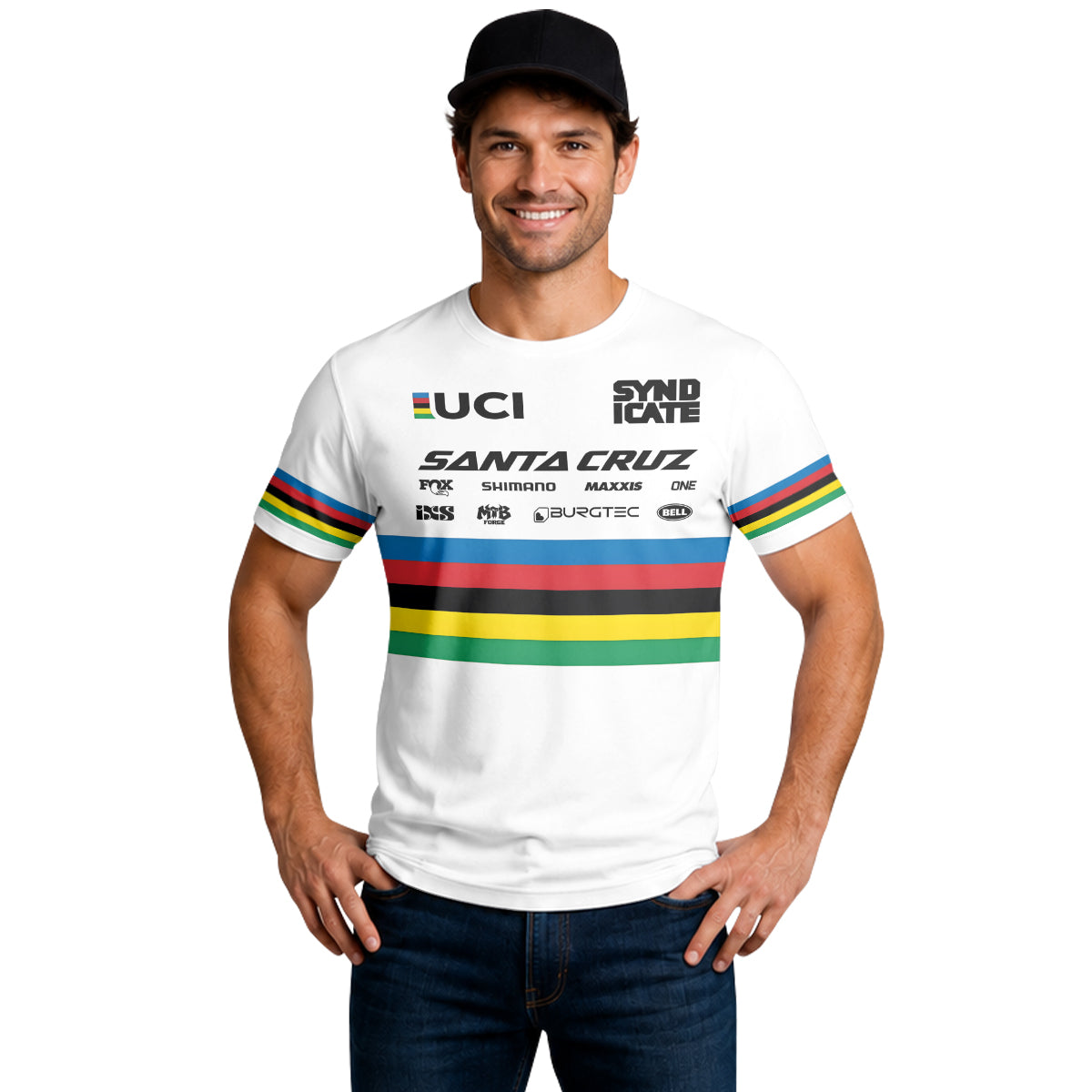 Jackson Goldstone Santa Cruz World Champion Downhill Short Sleeve Mountain Bike Jersey – Lifestyle View