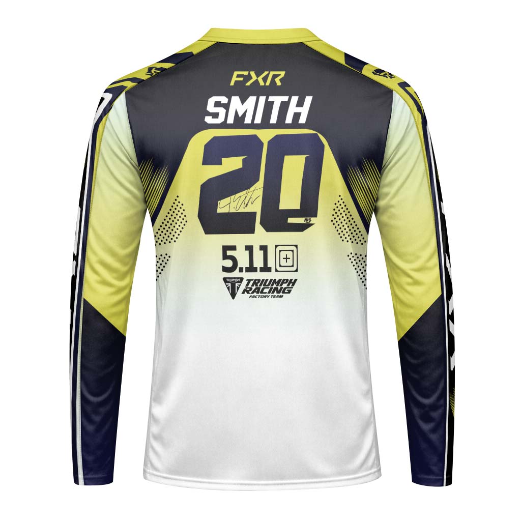 Jordon Smith 20 FXR Triumph Racing Long Sleeve Motocross Jersey – Back View Mockup
