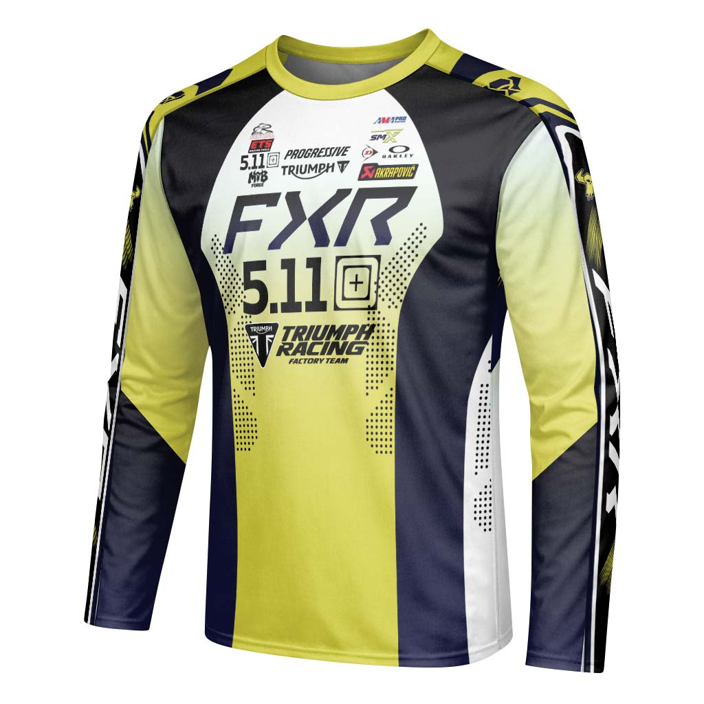 Jordon Smith 20 FXR Triumph Racing Long Sleeve Motocross Jersey – Left Side View Mockup