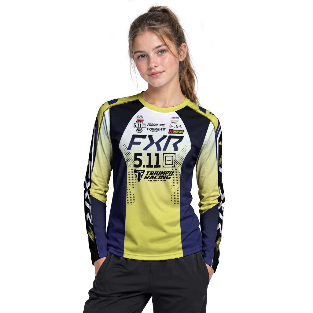 Jordon Smith 20 FXR Triumph Racing Youth Long Sleeve Motocross Jersey – Girl Lifestyle View