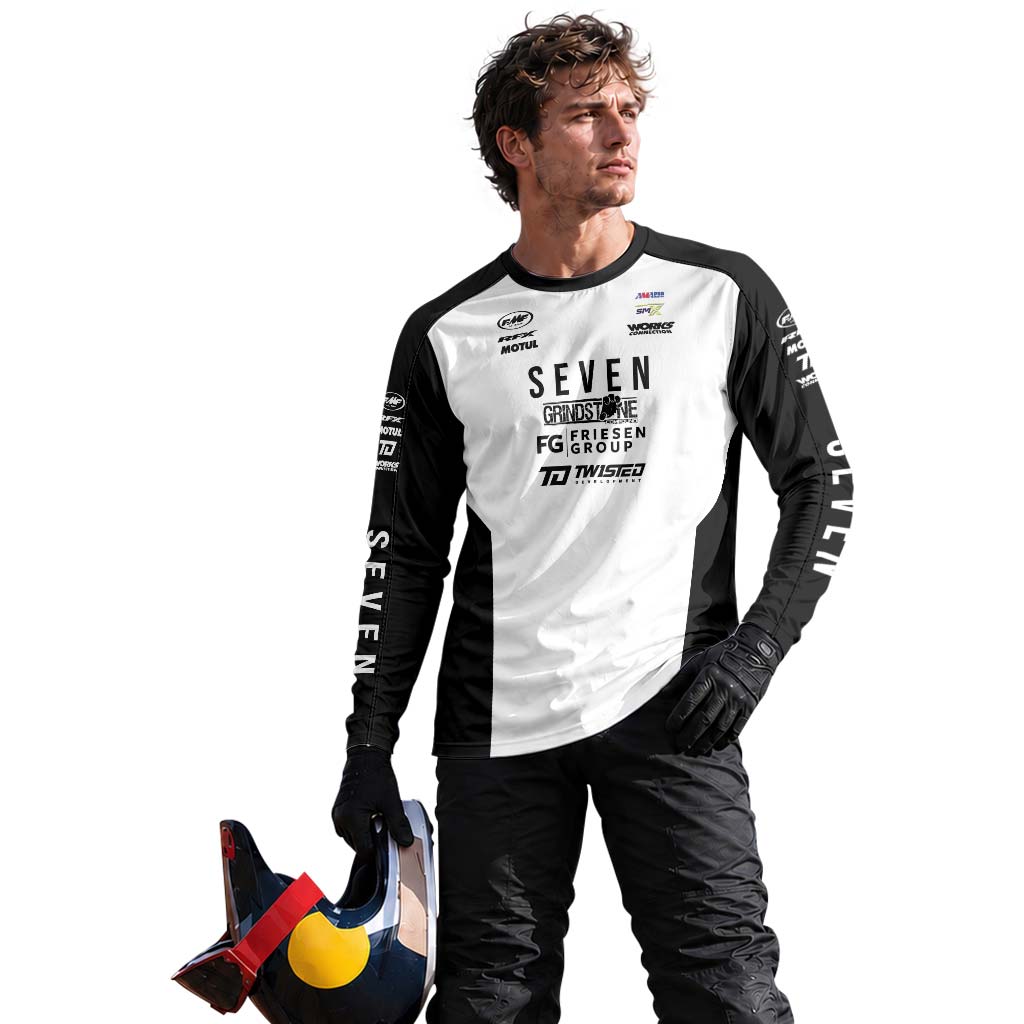 Joshua Varize #224 Seven Black White Long Sleeve Motocross Jersey – Lifestyle View