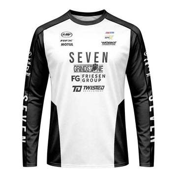 Joshua Varize #224 Seven Black White Long Sleeve Motocross Jersey – Front View Mockup