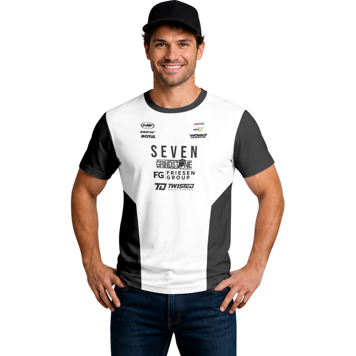 Joshua Varize #224 Seven Black White Short Sleeve Motocross Jersey – Lifestyle View