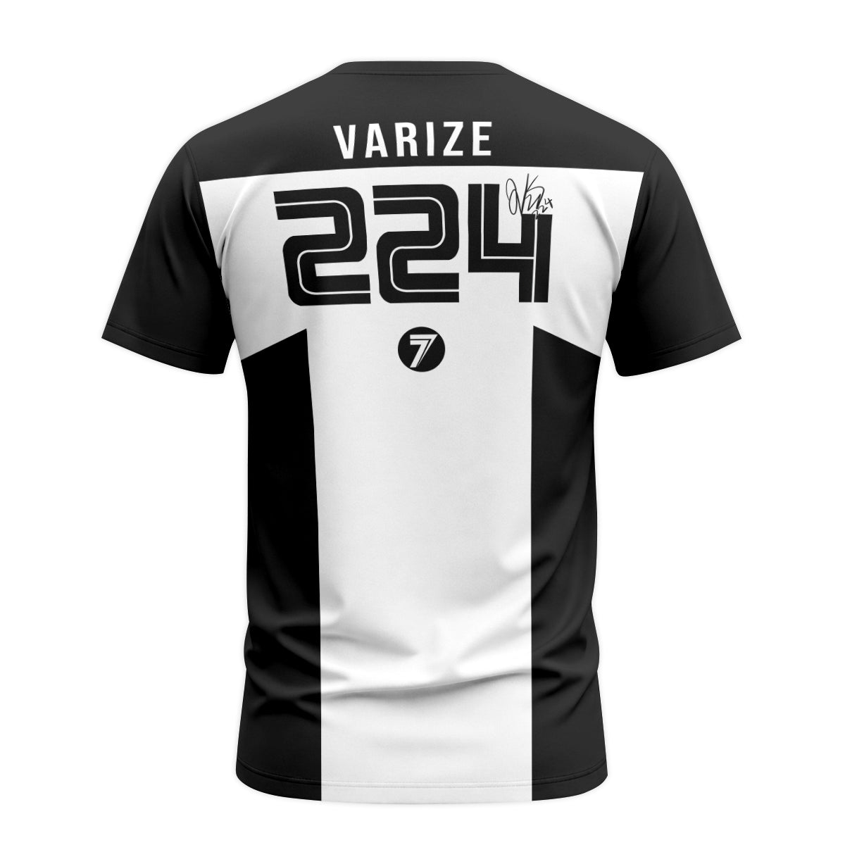 Joshua Varize #224 Seven Black White Short Sleeve Motocross Jersey – Back View Mockup