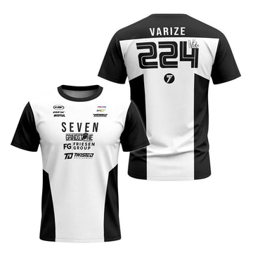 Joshua Varize #224 Seven Black White Short Sleeve Motocross Jersey – Front and Back View