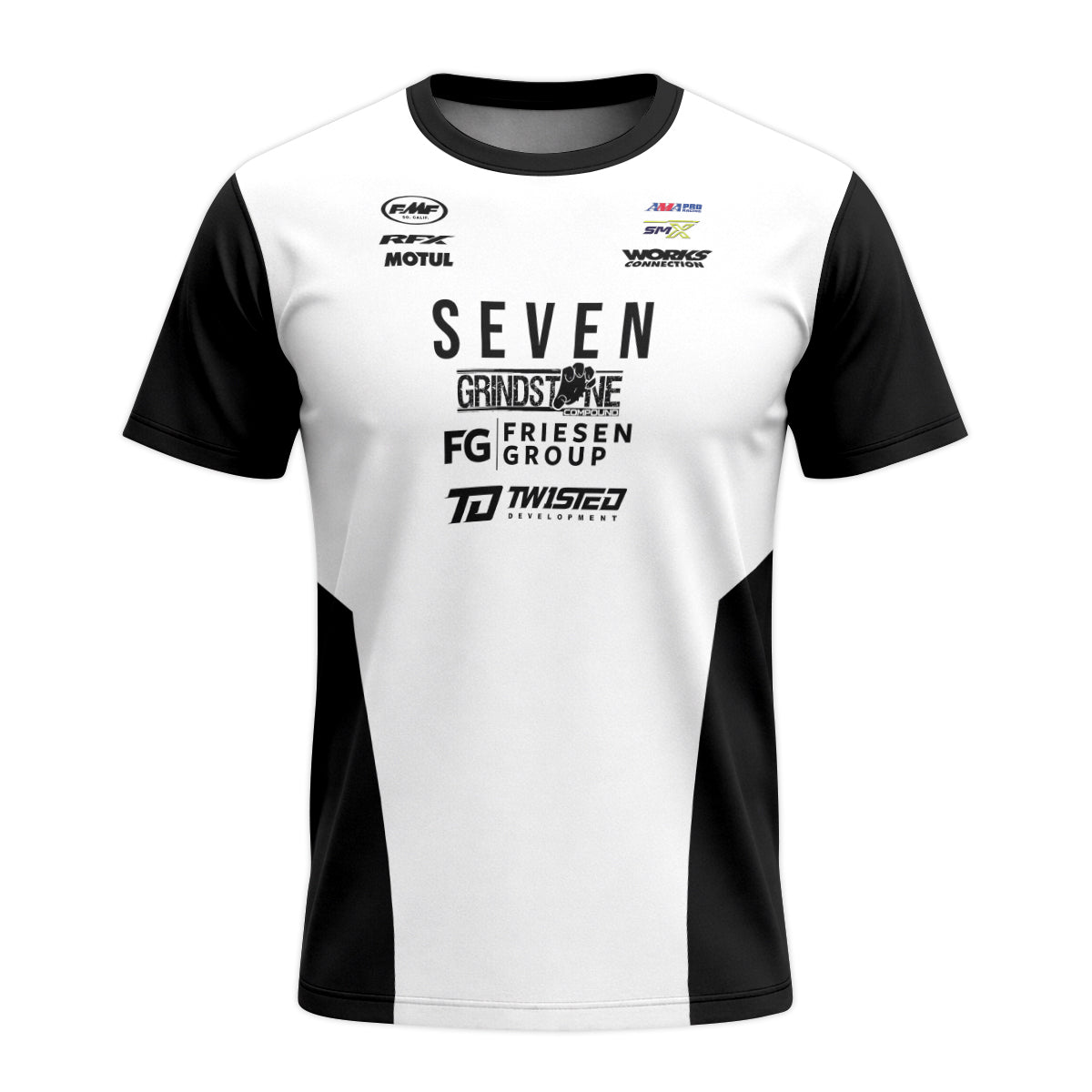 Joshua Varize #224 Seven Black White Youth Short Sleeve Motocross Jersey – Front View Mockup