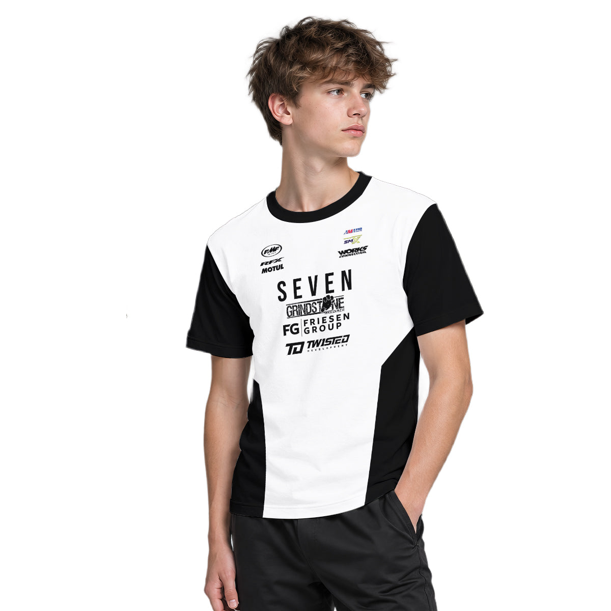Joshua Varize #224 Seven Black White Youth Short Sleeve Motocross Jersey – Boy Lifestyle View