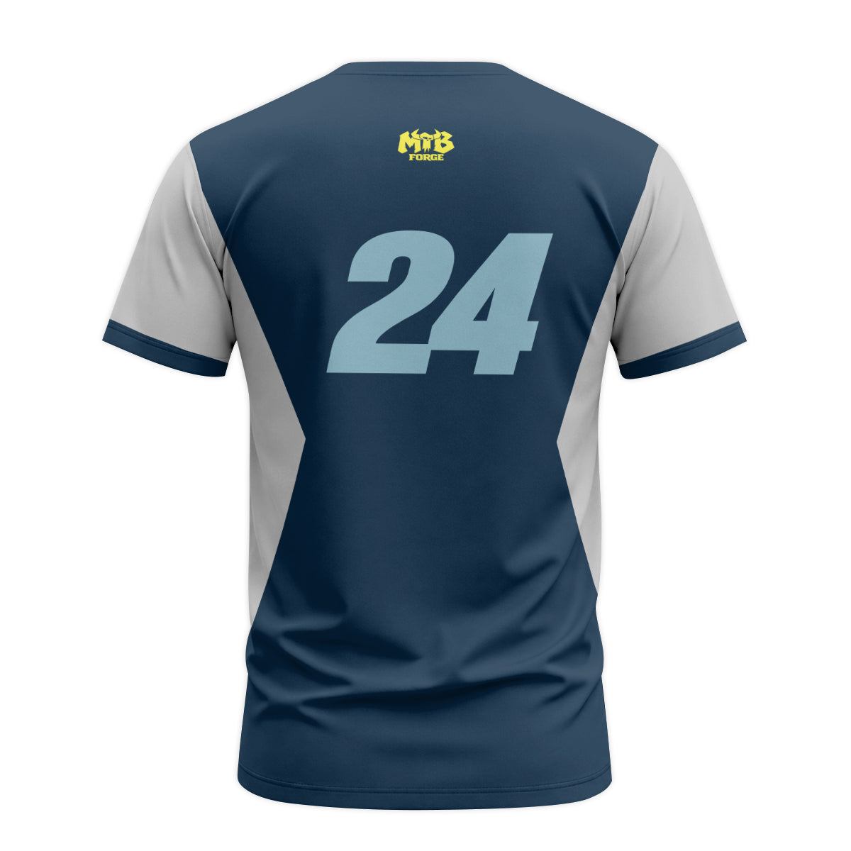 Kawasaki Pro Circuit 24 Blue Gray Short Sleeve Motocross Jersey – Back View Mockup