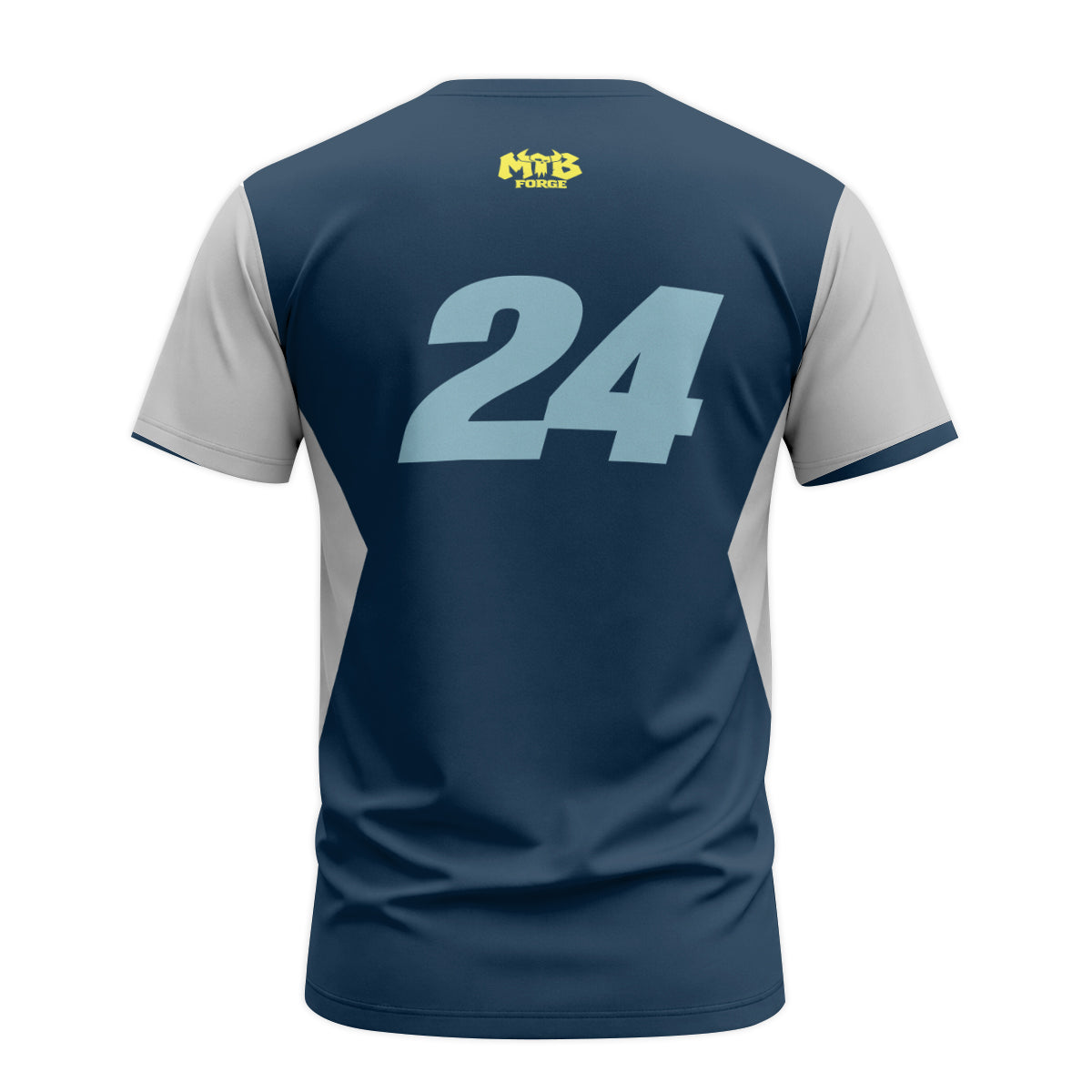Kawasaki Pro Circuit 24 Blue Gray Youth Short Sleeve Motocross Jersey – Back View Mockup