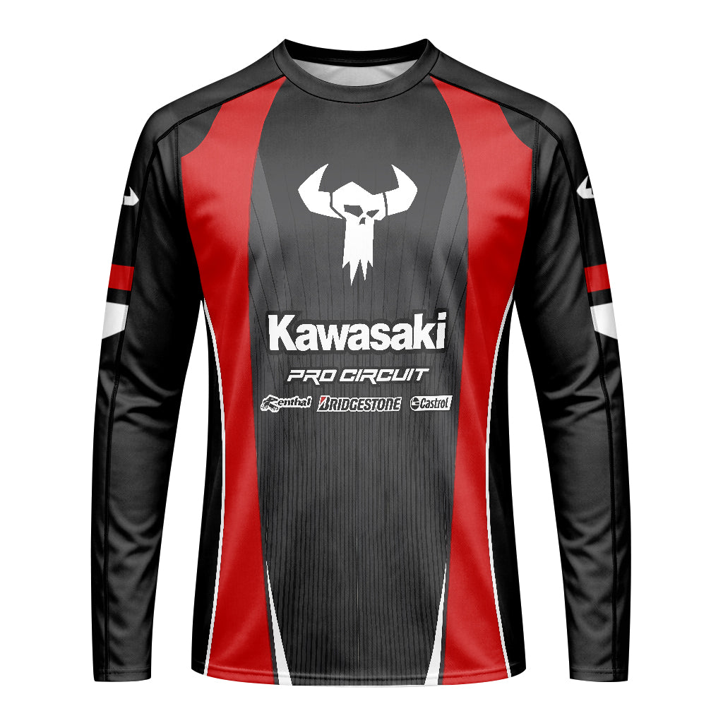 Kawasaki Pro Circuit 259 Black Red Long Sleeve Motocross Jersey
