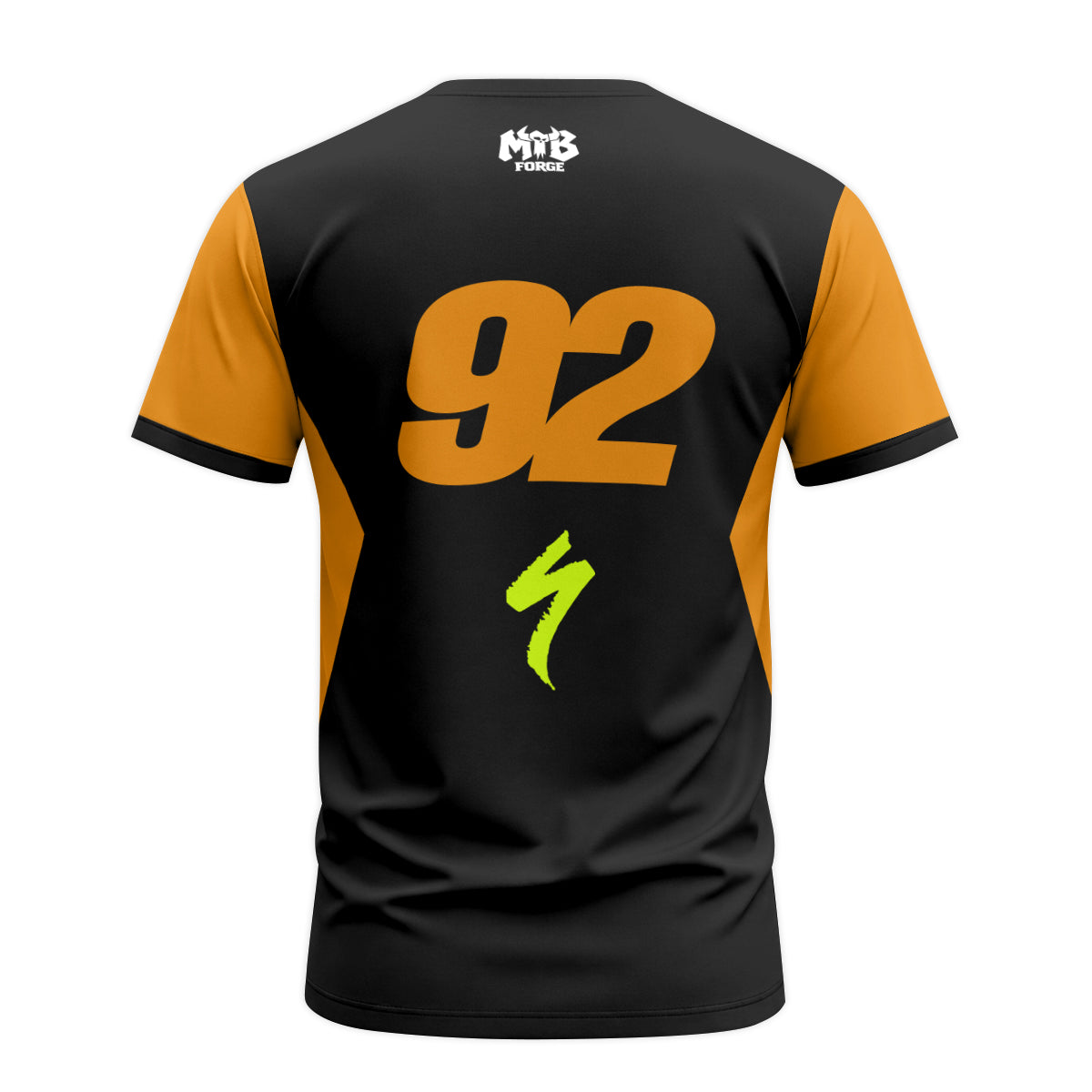 Kawasaki Pro Circuit 92 Black Orange Youth Short Sleeve Motocross Jersey – Back View Mockup