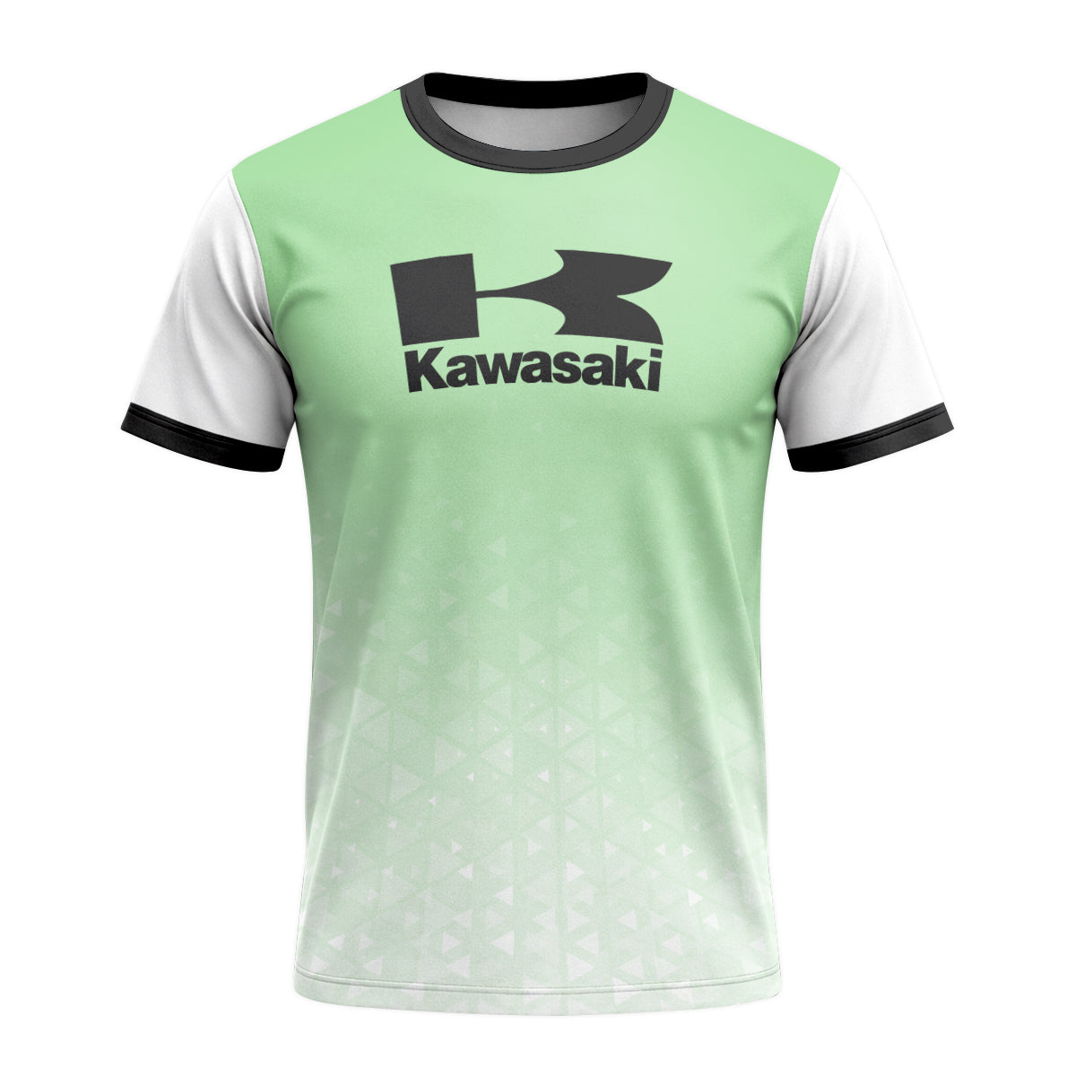 Kawasaki Pro Circuit Mint Green White Short Sleeve Motocross Jersey – Front View Mockup