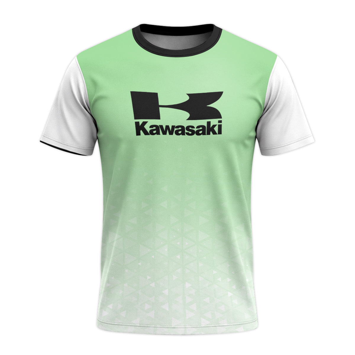 Kawasaki Pro Circuit Mint Green White Youth Short Sleeve Motocross Jersey – Front View Mockup