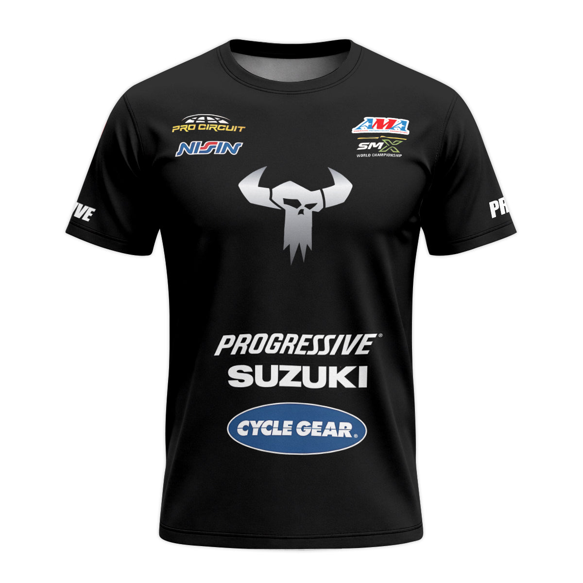 Ken Roczen 94 Progressive Suzuki Black Youth Short Sleeve Motocross Jersey – Front View Mockup