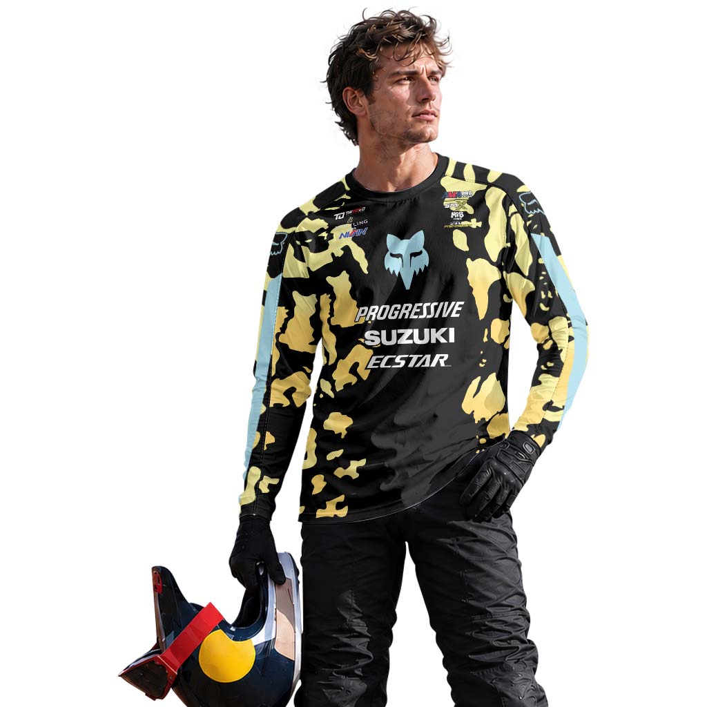 Ken Roczen 94 Progressive Suzuki Ecstar Black Gold Camo Long Sleeve Motocross Jersey - lifestyle view