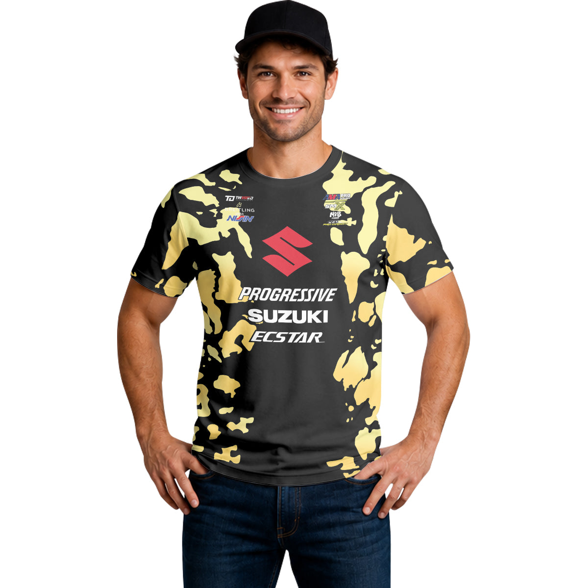 Ken Roczen 94 Progressive Suzuki Ecstar Black Gold Camo Short Sleeve Motocross Jersey