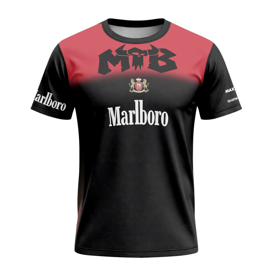 Marlboro Black Red Short Sleeve Mountain Bike Jersey - front and back view