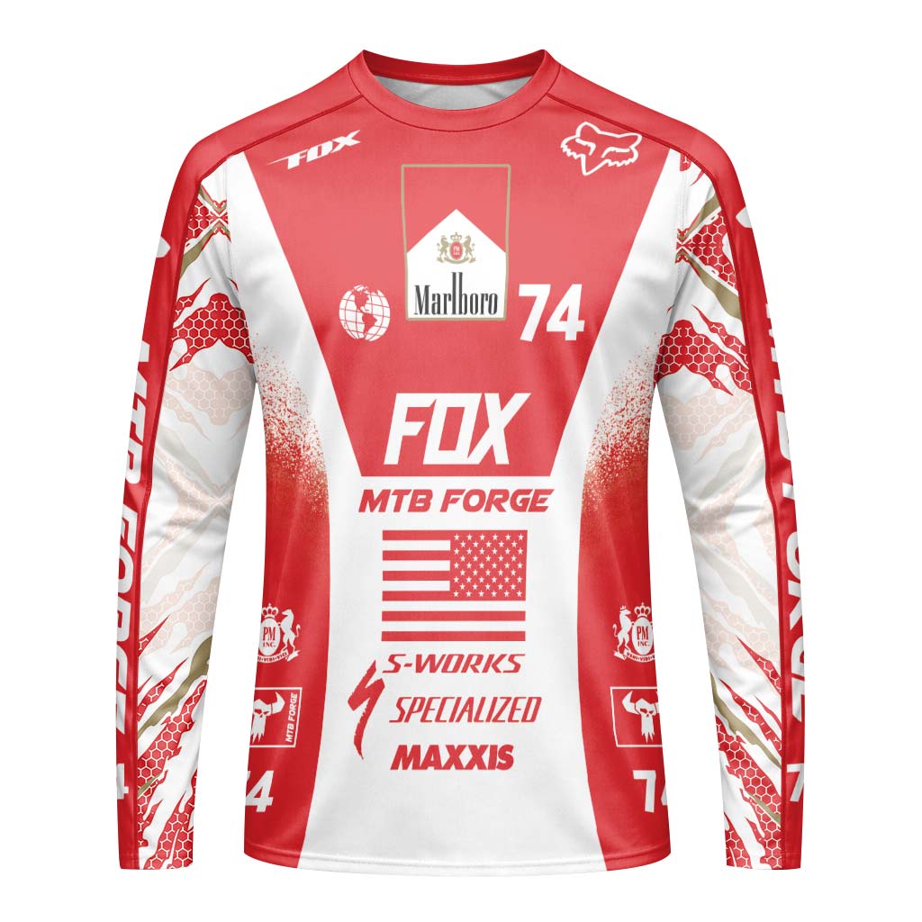 Marlboro Fox 74 Downhill MTB Jersey | Marlboro Downhill Bike Shirt - front view mockup