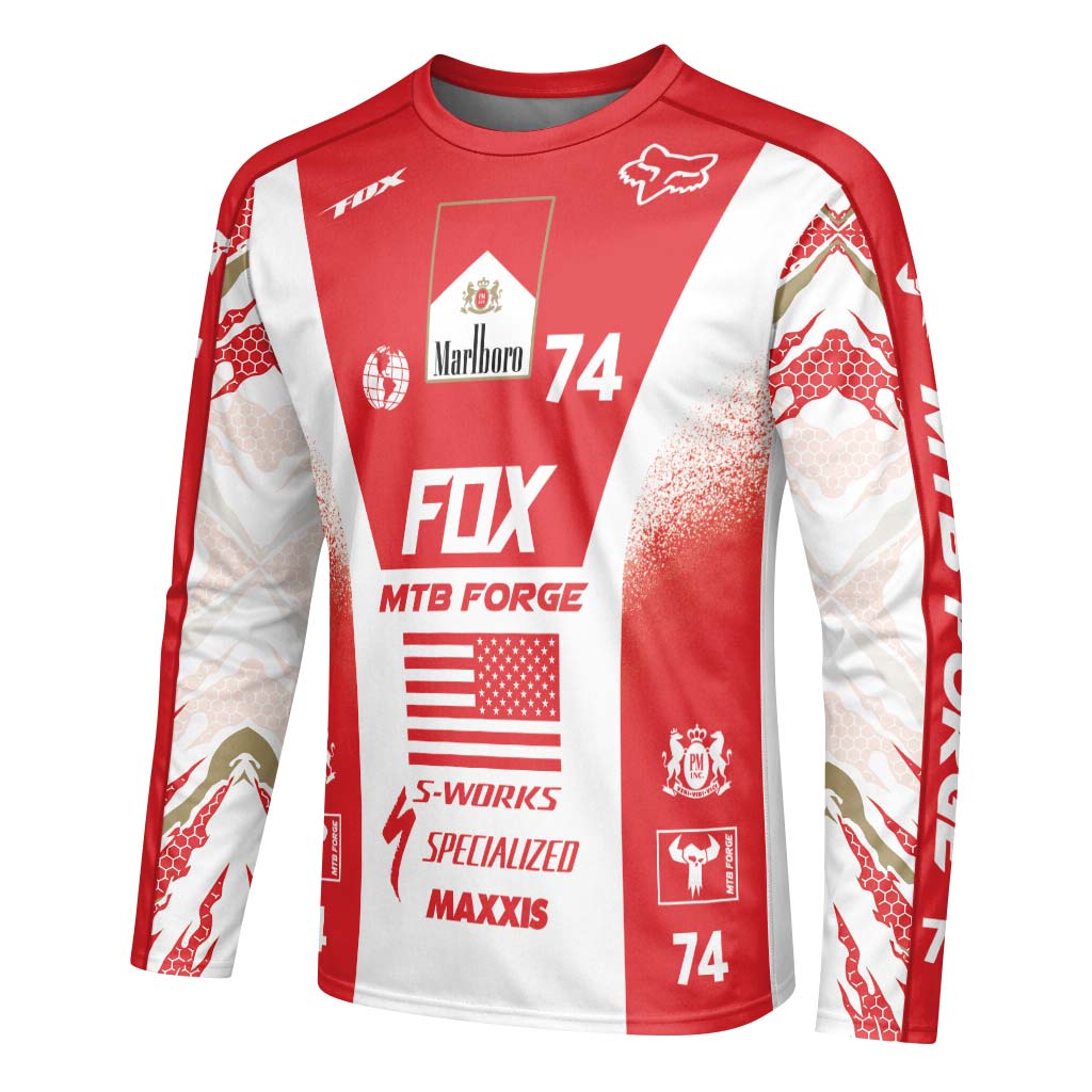 Marlboro Fox 74 Downhill MTB Jersey | Marlboro Downhill Bike Shirt - left side mockup