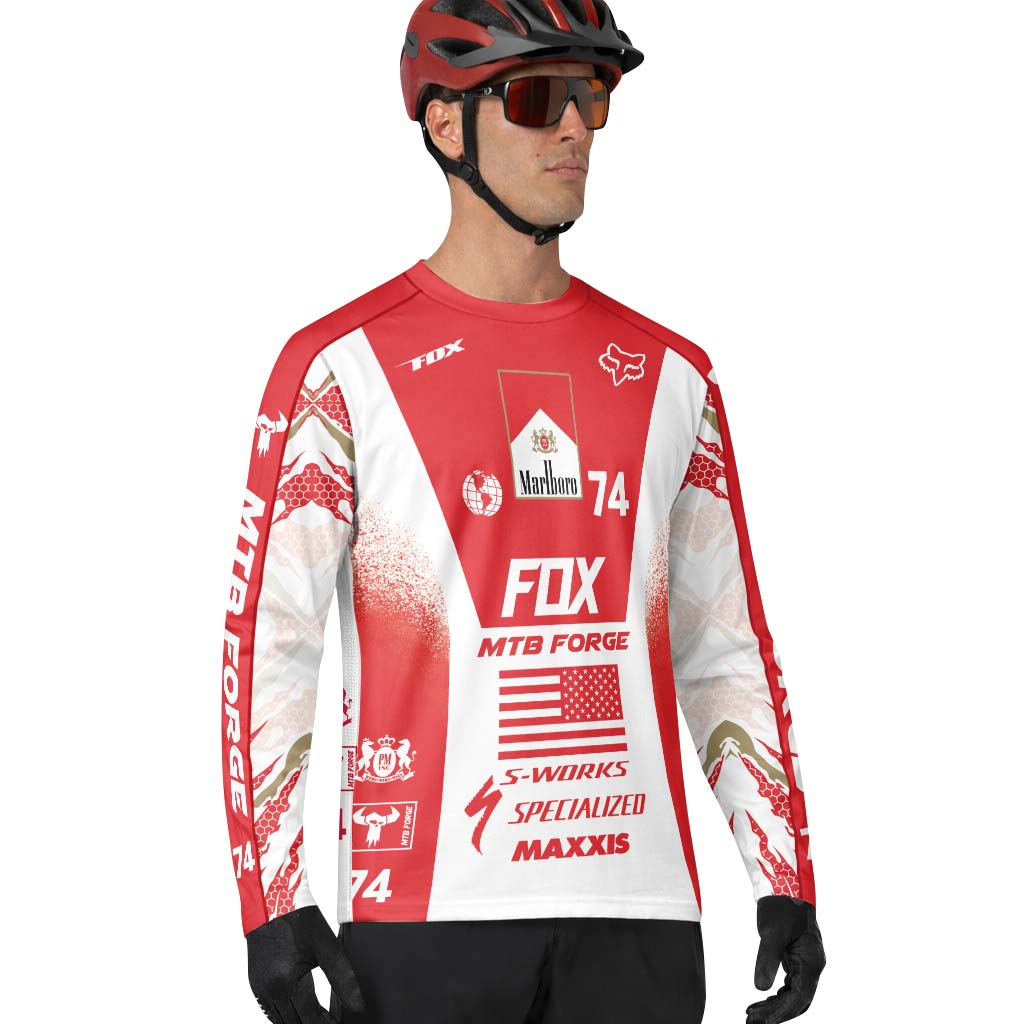 Marlboro Fox 74 Downhill MTB Jersey | Marlboro Downhill Bike Shirt - lifestyle view