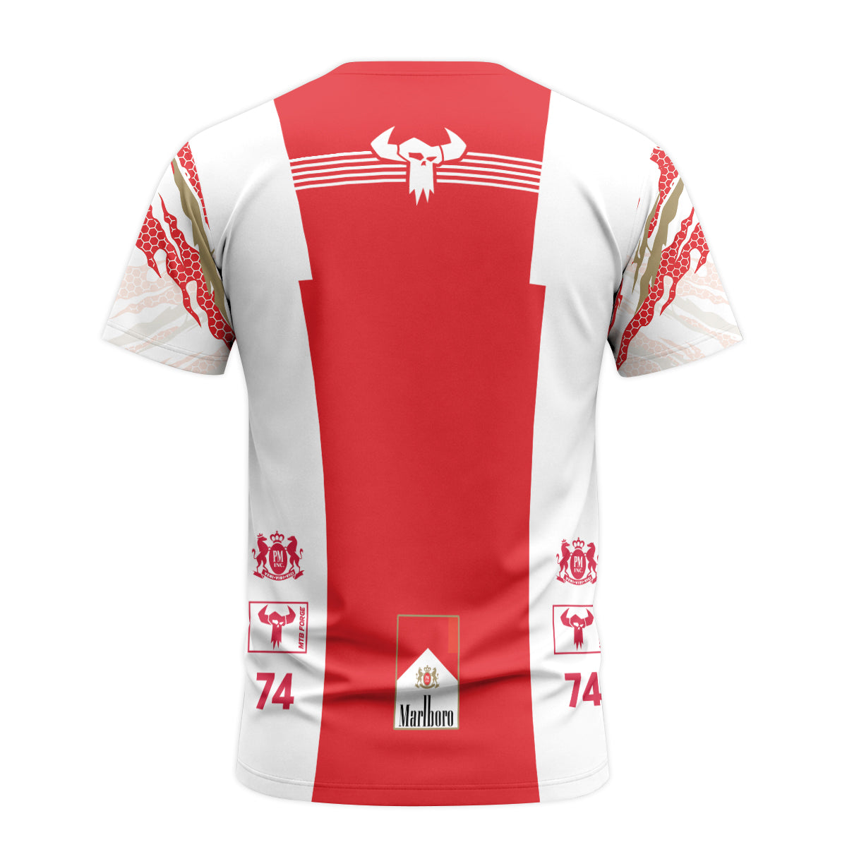 Marlboro Fox 74 Racing MTB T-Shirt | Marlboro MTB T-Shirt | MTB Tee - back view mockup