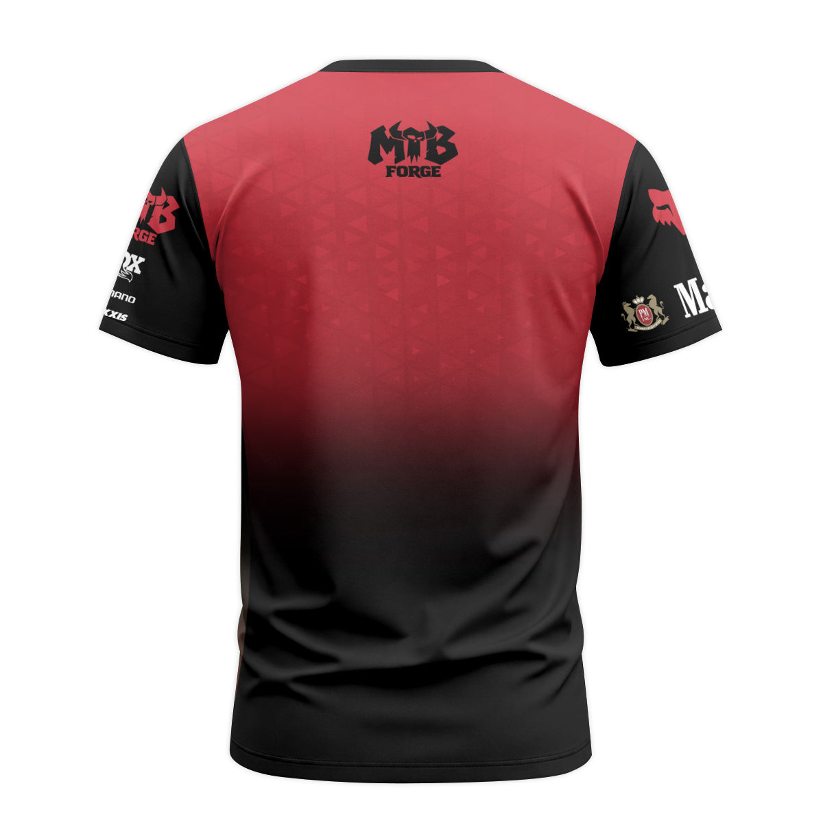 Marlboro Fox Black Red Short Sleeve Mountain Bike Jersey - back view mockup