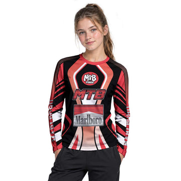 Marlboro MTB Retro Youth Long Sleeve Mountain Bike Jersey – Girl Lifestyle View
