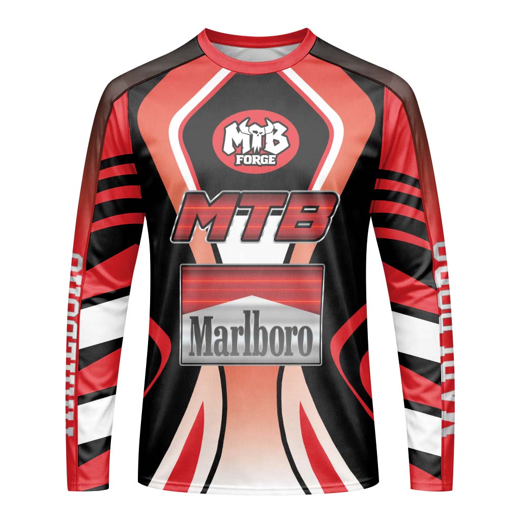 Marlboro MTB Retro Youth Long Sleeve Mountain Bike Jersey – Front View Mockup