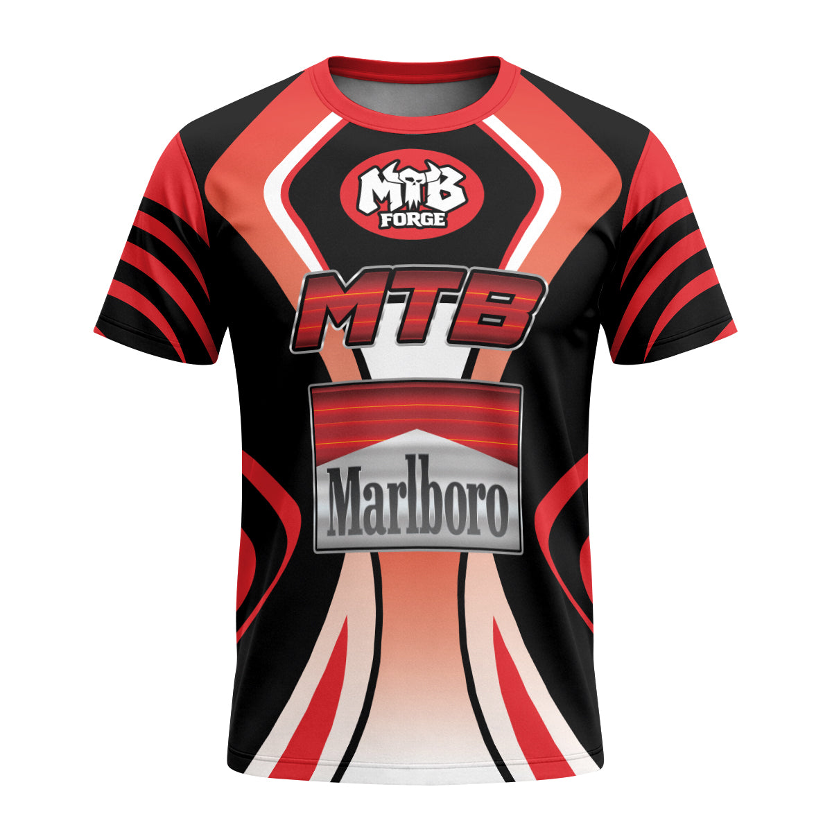Marlboro MTB Retro Youth Short Sleeve Mountain Bike Jersey – Front View Mockup
