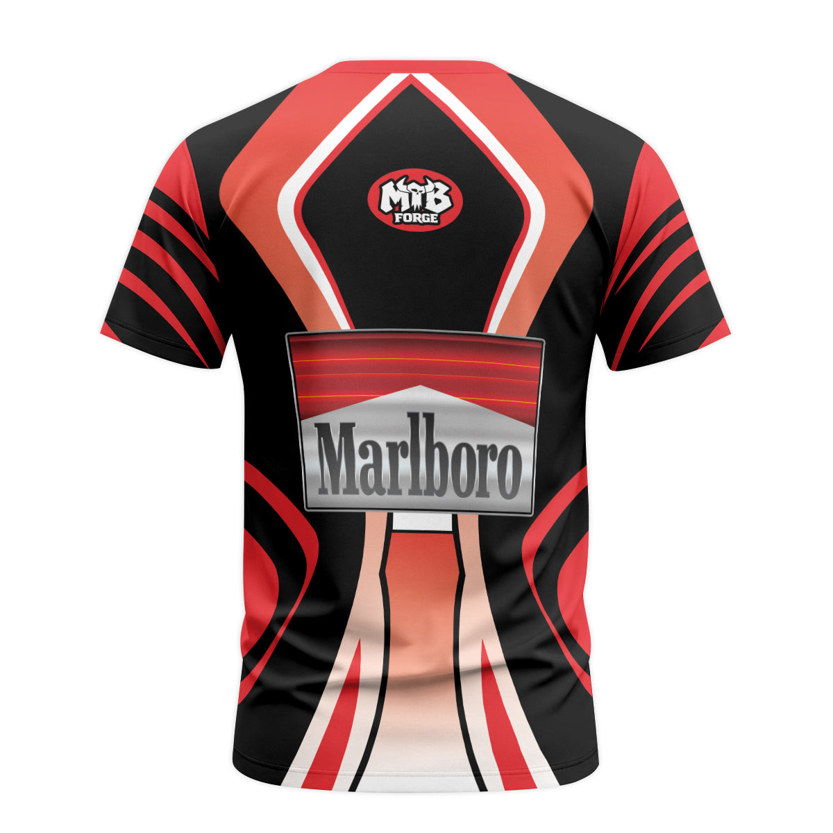 Marlboro MTB Retro Youth Short Sleeve Mountain Bike Jersey – Back View Mockup