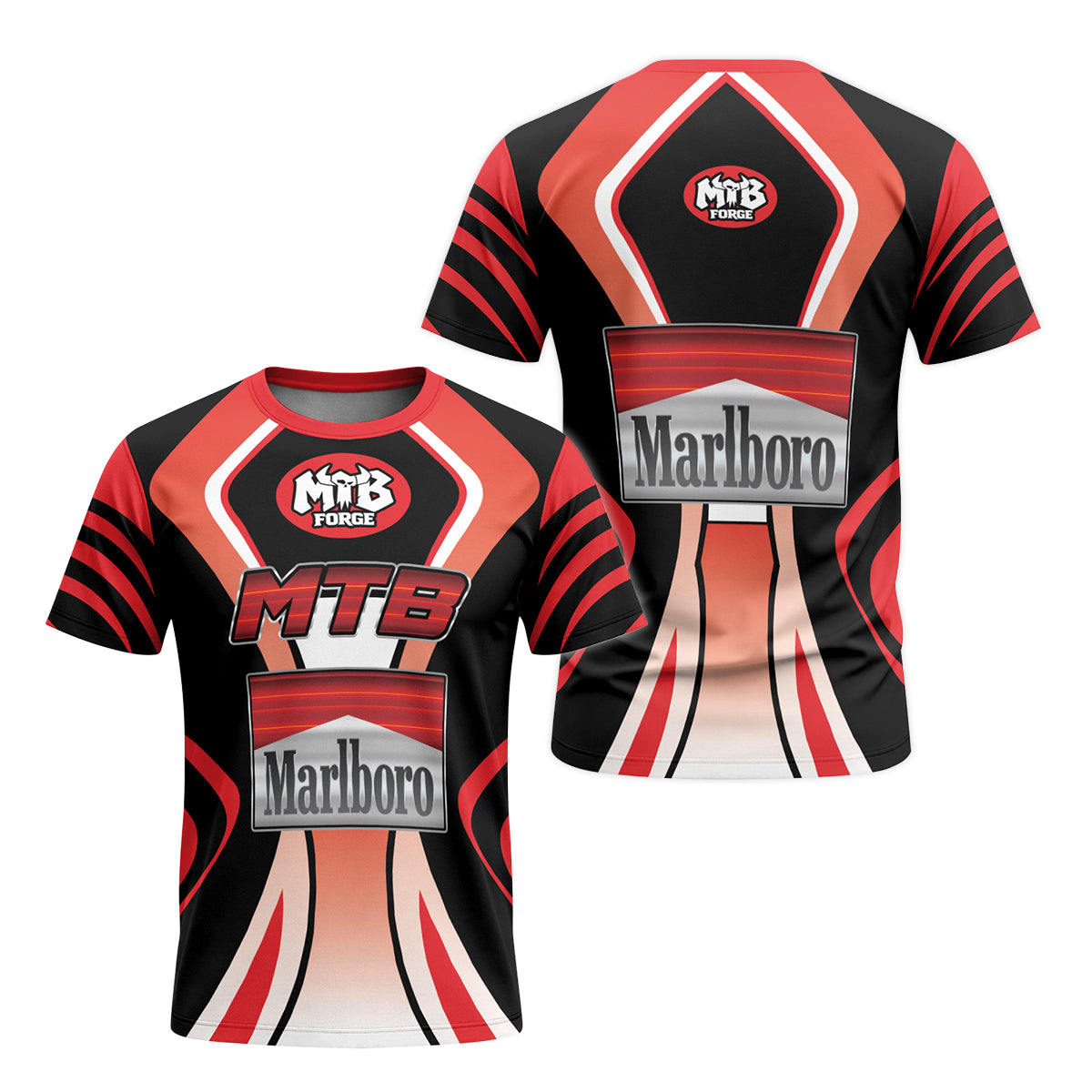 Marlboro MTB Retro Youth Short Sleeve Mountain Bike Jersey – Front and Back View