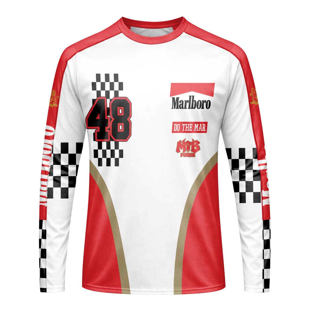 Marlboro Racing 48 Youth Long Sleeve Motocross Jersey – Front View Mockup