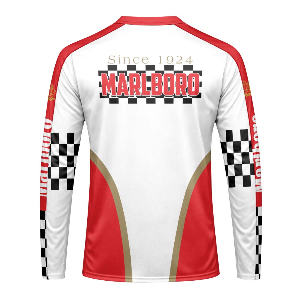 Marlboro Racing 48 Youth Long Sleeve Motocross Jersey – Back View Mockup