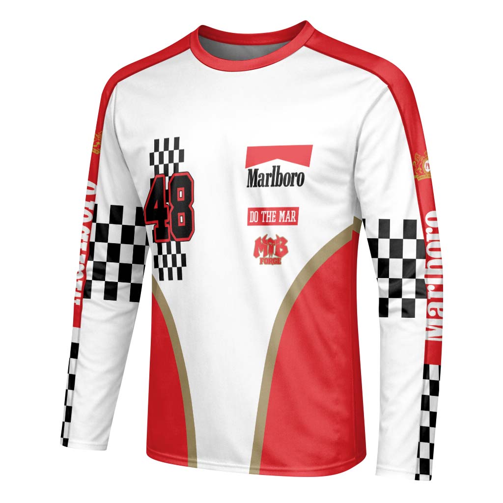 Marlboro Racing 48 Youth Long Sleeve Motocross Jersey – Left Side View Mockup