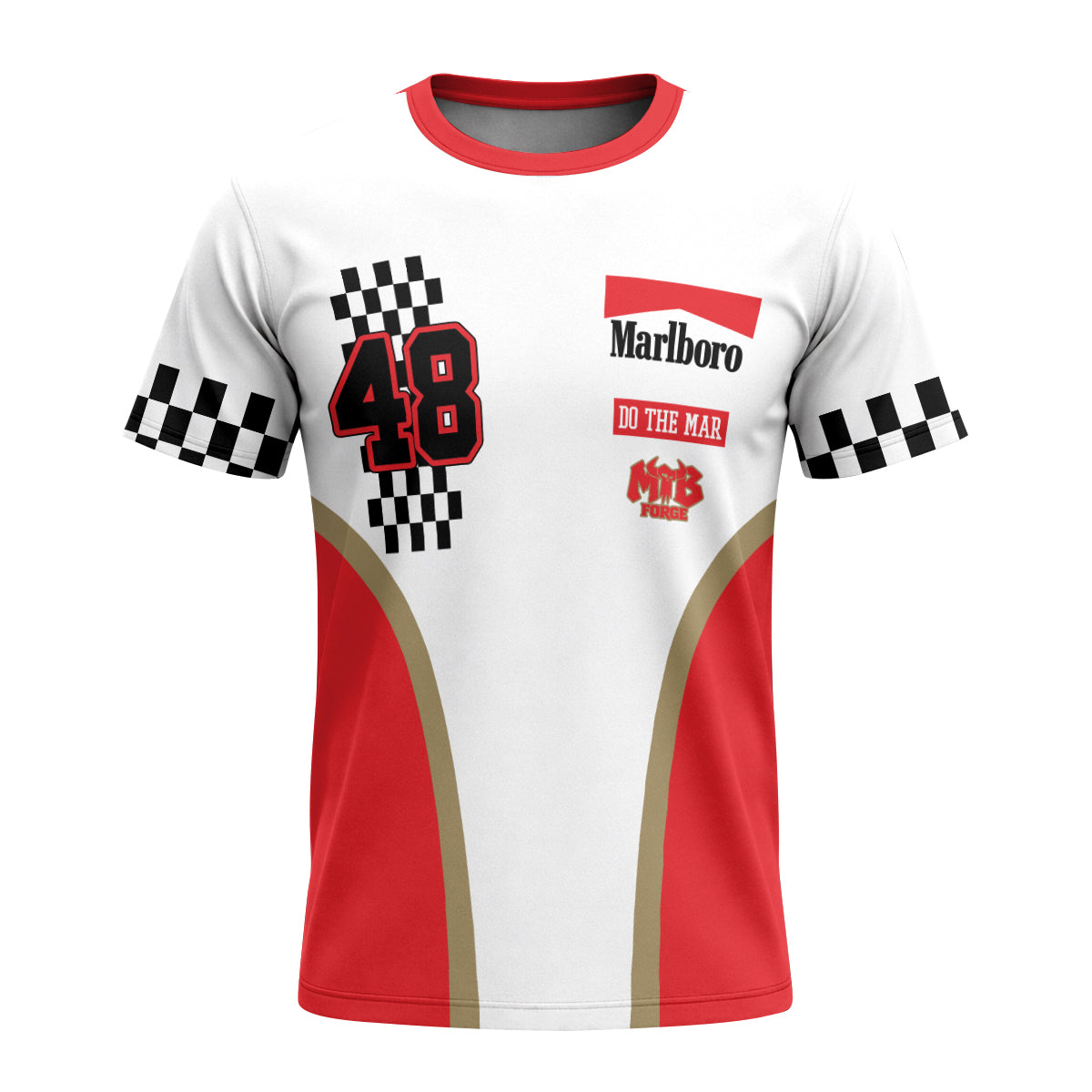 Marlboro Racing 48 Youth Short Sleeve Motocross Jersey – Front View Mockup