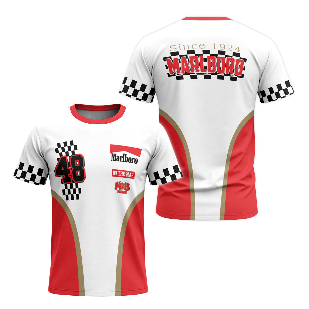 Marlboro Racing 48 Youth Short Sleeve Motocross Jersey – Front and Back View